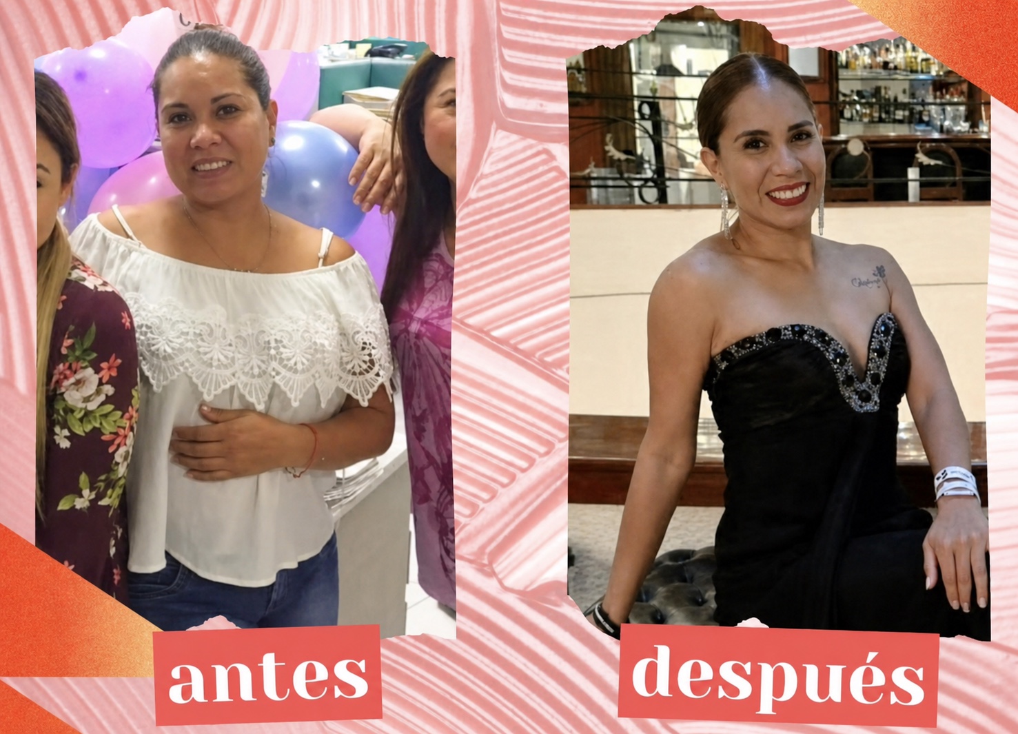 Historia real de transformación de la comunidad Coach Nidia, comparativo antes y después